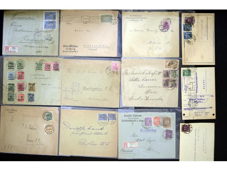 1920/1923, sehr umfangreicher Posten mit geschätzt 1000-1500 Briefen, Karten und Ganzsachen inkl. Dienstmarken-Frankaturen, d