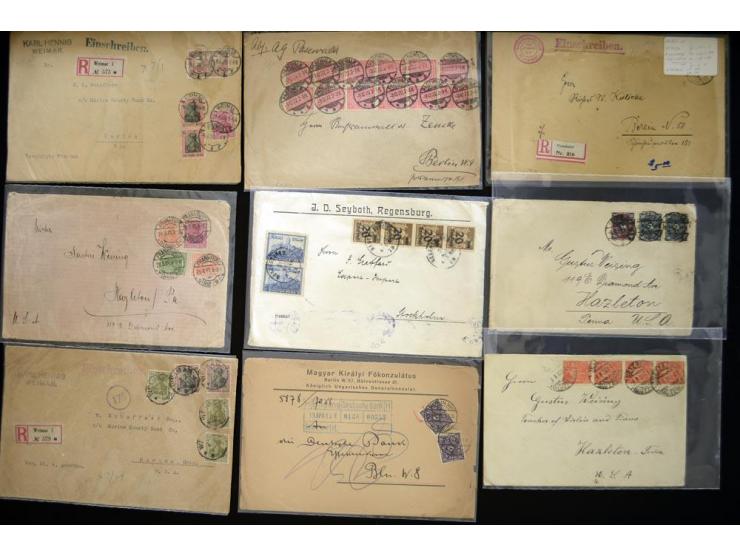 1920/1923, sehr umfangreicher Posten mit geschätzt 1000-1500 Briefen, Karten und Ganzsachen inkl. Dienstmarken-Frankaturen, d
