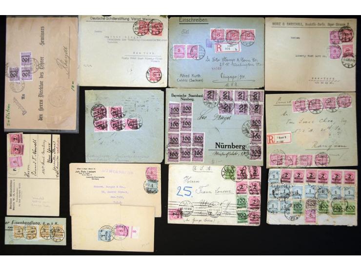 1920/1923, sehr umfangreicher Posten mit geschätzt 1000-1500 Briefen, Karten und Ganzsachen inkl. Dienstmarken-Frankaturen, d