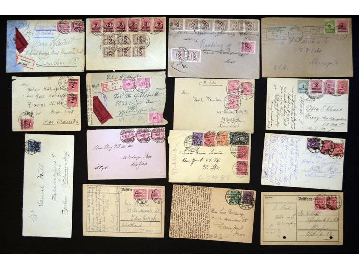 1920/1923, sehr umfangreicher Posten mit geschätzt 1000-1500 Briefen, Karten und Ganzsachen inkl. Dienstmarken-Frankaturen, d