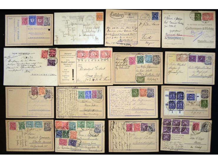 1920/1923, sehr umfangreicher Posten mit geschätzt 1000-1500 Briefen, Karten und Ganzsachen inkl. Dienstmarken-Frankaturen, d