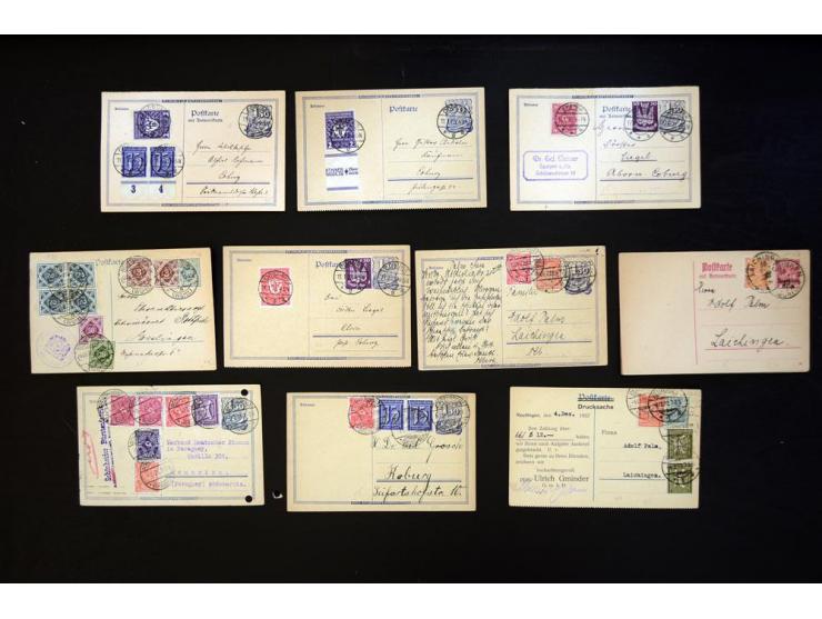 1920/1923, sehr umfangreicher Posten mit geschätzt 1000-1500 Briefen, Karten und Ganzsachen inkl. Dienstmarken-Frankaturen, d