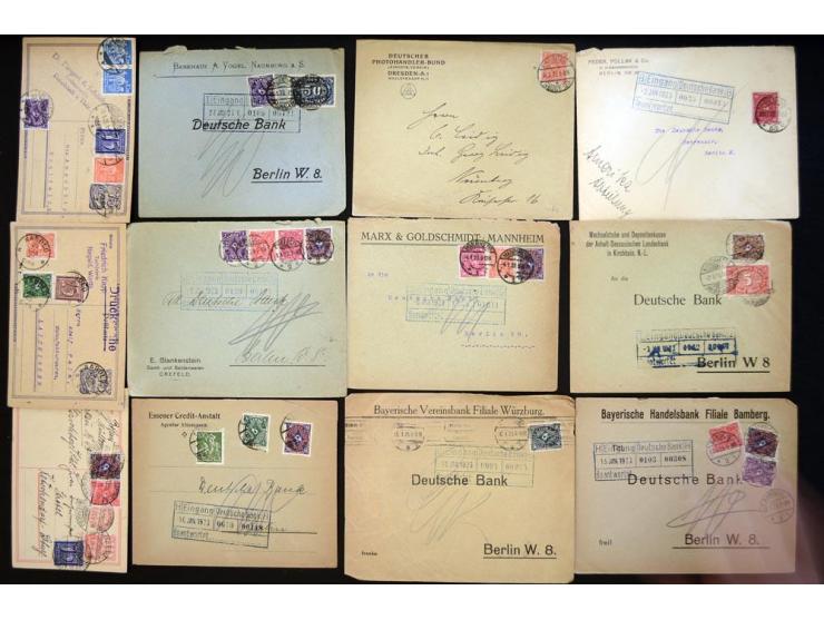 1920/1923, sehr umfangreicher Posten mit geschätzt 1000-1500 Briefen, Karten und Ganzsachen inkl. Dienstmarken-Frankaturen, d