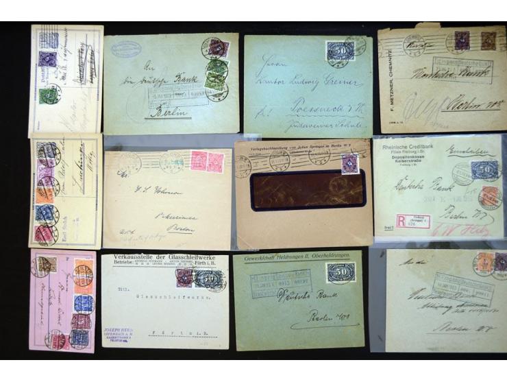 1920/1923, sehr umfangreicher Posten mit geschätzt 1000-1500 Briefen, Karten und Ganzsachen inkl. Dienstmarken-Frankaturen, d