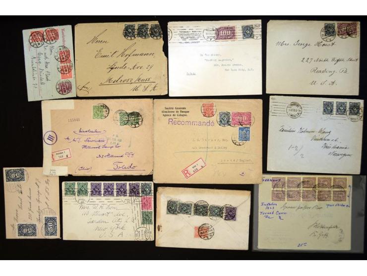 1920/1923, sehr umfangreicher Posten mit geschätzt 1000-1500 Briefen, Karten und Ganzsachen inkl. Dienstmarken-Frankaturen, d
