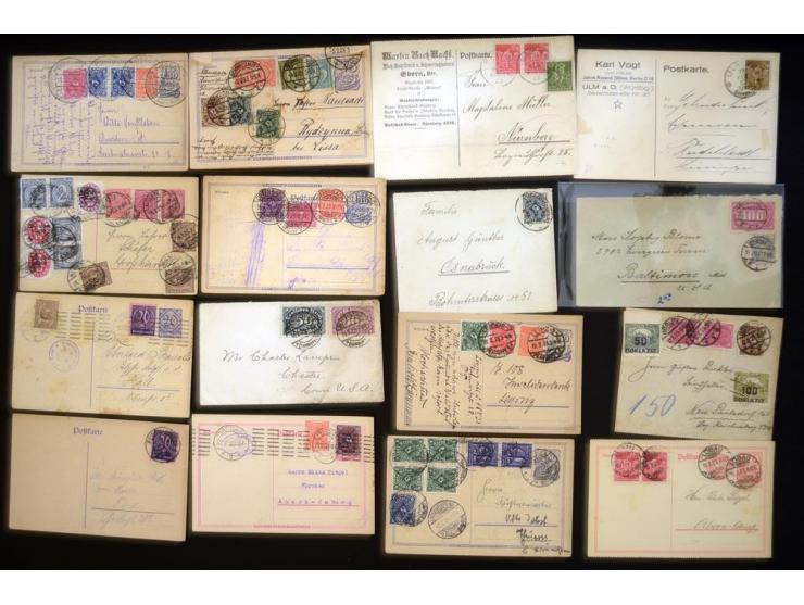1920/1923, sehr umfangreicher Posten mit geschätzt 1000-1500 Briefen, Karten und Ganzsachen inkl. Dienstmarken-Frankaturen, d