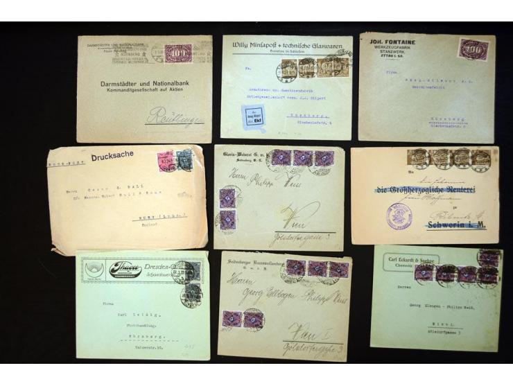 1920/1923, sehr umfangreicher Posten mit geschätzt 1000-1500 Briefen, Karten und Ganzsachen inkl. Dienstmarken-Frankaturen, d