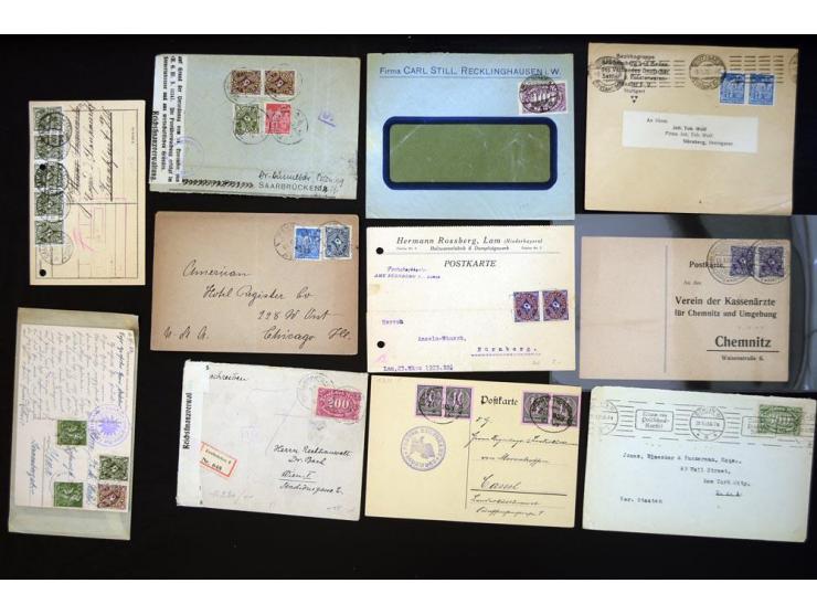 1920/1923, sehr umfangreicher Posten mit geschätzt 1000-1500 Briefen, Karten und Ganzsachen inkl. Dienstmarken-Frankaturen, d