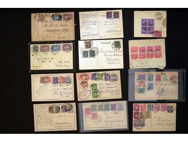 1920/1923, sehr umfangreicher Posten mit geschätzt 1000-1500 Briefen, Karten und Ganzsachen inkl. Dienstmarken-Frankaturen, d