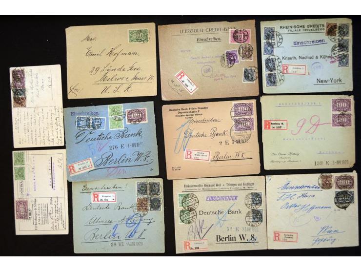 1920/1923, sehr umfangreicher Posten mit geschätzt 1000-1500 Briefen, Karten und Ganzsachen inkl. Dienstmarken-Frankaturen, d