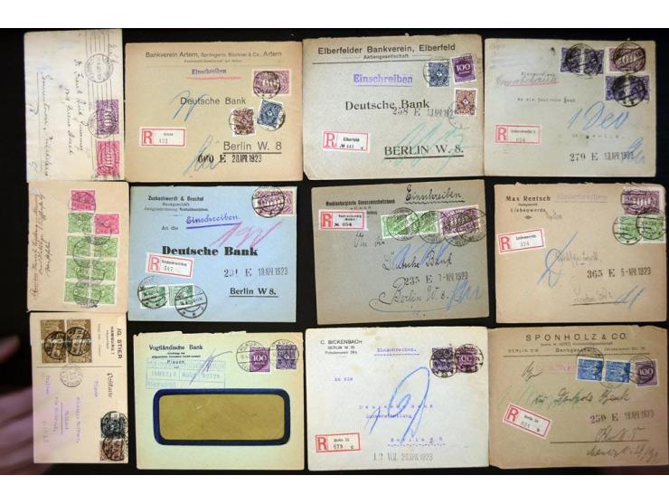 1920/1923, sehr umfangreicher Posten mit geschätzt 1000-1500 Briefen, Karten und Ganzsachen inkl. Dienstmarken-Frankaturen, d