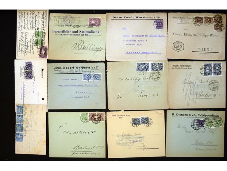 1920/1923, sehr umfangreicher Posten mit geschätzt 1000-1500 Briefen, Karten und Ganzsachen inkl. Dienstmarken-Frankaturen, d