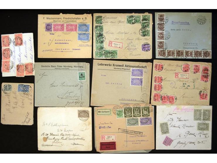 1920/1923, sehr umfangreicher Posten mit geschätzt 1000-1500 Briefen, Karten und Ganzsachen inkl. Dienstmarken-Frankaturen, d