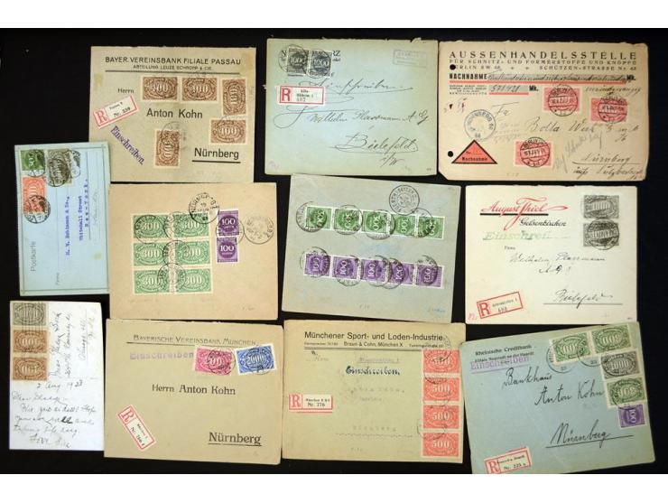 1920/1923, sehr umfangreicher Posten mit geschätzt 1000-1500 Briefen, Karten und Ganzsachen inkl. Dienstmarken-Frankaturen, d