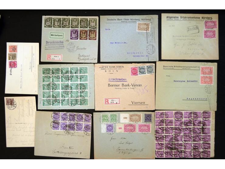 1920/1923, sehr umfangreicher Posten mit geschätzt 1000-1500 Briefen, Karten und Ganzsachen inkl. Dienstmarken-Frankaturen, d