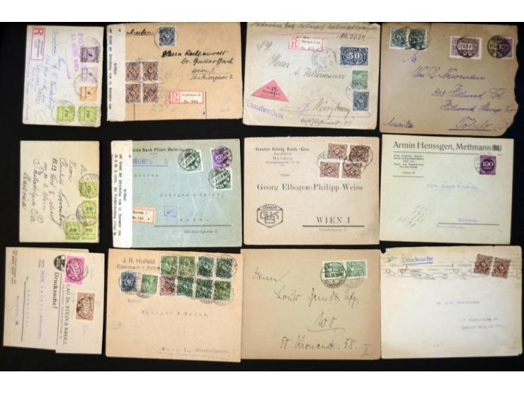 1920/1923, sehr umfangreicher Posten mit geschätzt 1000-1500 Briefen, Karten und Ganzsachen inkl. Dienstmarken-Frankaturen, d