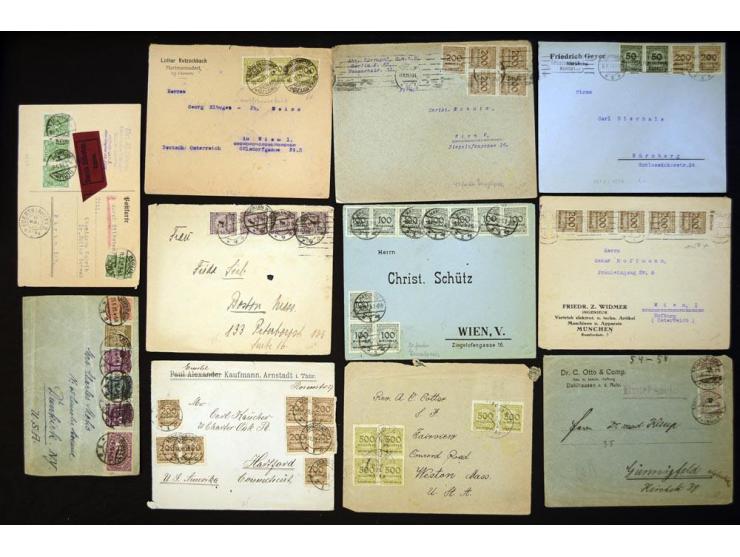 1920/1923, sehr umfangreicher Posten mit geschätzt 1000-1500 Briefen, Karten und Ganzsachen inkl. Dienstmarken-Frankaturen, d