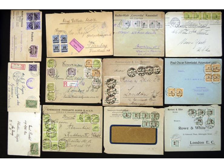 1920/1923, sehr umfangreicher Posten mit geschätzt 1000-1500 Briefen, Karten und Ganzsachen inkl. Dienstmarken-Frankaturen, d