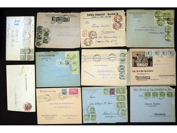 1920/1923, sehr umfangreicher Posten mit geschätzt 1000-1500 Briefen, Karten und Ganzsachen inkl. Dienstmarken-Frankaturen, d