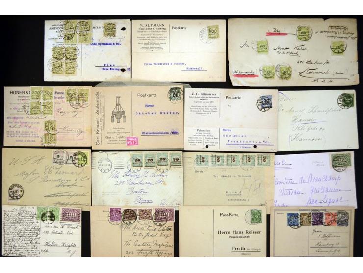1920/1923, sehr umfangreicher Posten mit geschätzt 1000-1500 Briefen, Karten und Ganzsachen inkl. Dienstmarken-Frankaturen, d