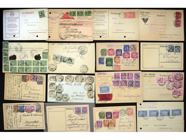 1920/1923, sehr umfangreicher Posten mit geschätzt 1000-1500 Briefen, Karten und Ganzsachen inkl. Dienstmarken-Frankaturen, d