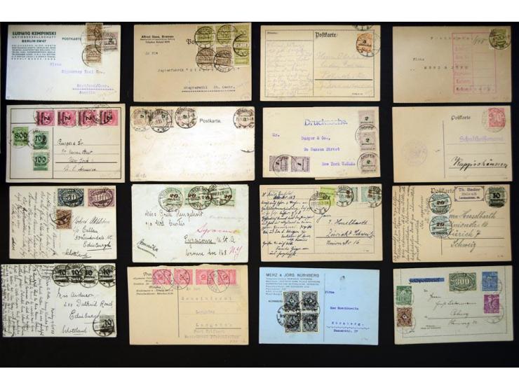 1920/1923, sehr umfangreicher Posten mit geschätzt 1000-1500 Briefen, Karten und Ganzsachen inkl. Dienstmarken-Frankaturen, d