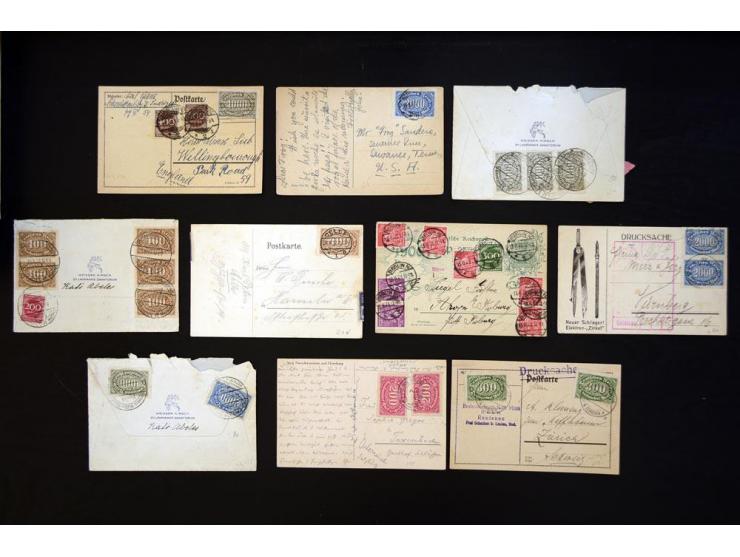 1920/1923, sehr umfangreicher Posten mit geschätzt 1000-1500 Briefen, Karten und Ganzsachen inkl. Dienstmarken-Frankaturen, d