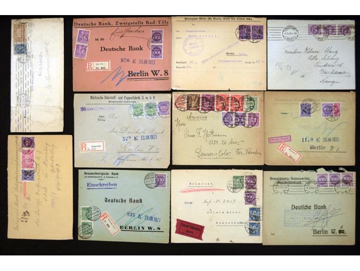 1920/1923, sehr umfangreicher Posten mit geschätzt 1000-1500 Briefen, Karten und Ganzsachen inkl. Dienstmarken-Frankaturen, d