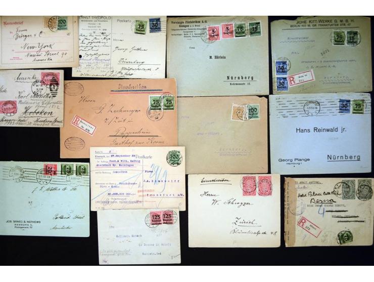 1920/1923, sehr umfangreicher Posten mit geschätzt 1000-1500 Briefen, Karten und Ganzsachen inkl. Dienstmarken-Frankaturen, d