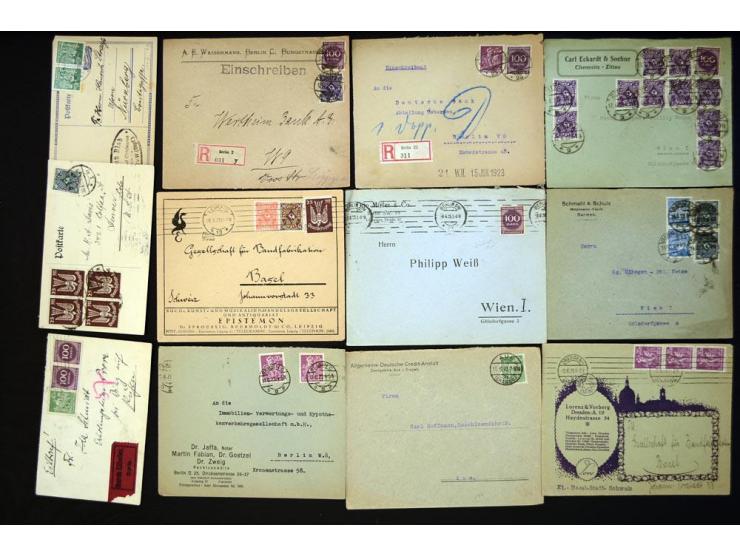 1920/1923, sehr umfangreicher Posten mit geschätzt 1000-1500 Briefen, Karten und Ganzsachen inkl. Dienstmarken-Frankaturen, d