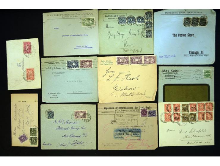 1920/1923, sehr umfangreicher Posten mit geschätzt 1000-1500 Briefen, Karten und Ganzsachen inkl. Dienstmarken-Frankaturen, d