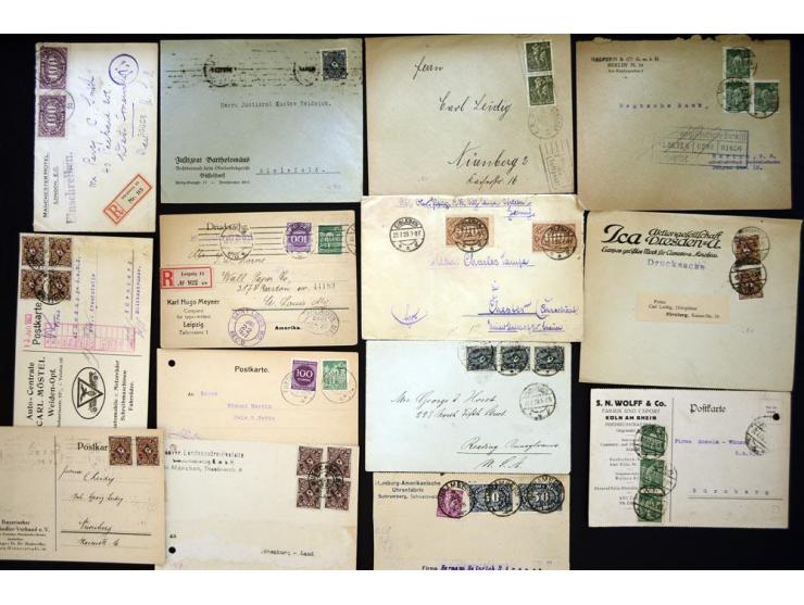 1920/1923, sehr umfangreicher Posten mit geschätzt 1000-1500 Briefen, Karten und Ganzsachen inkl. Dienstmarken-Frankaturen, d