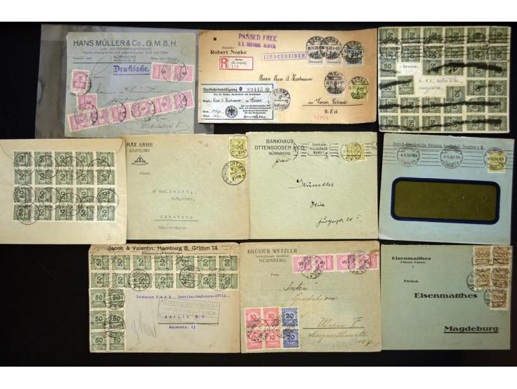 1920/1923, sehr umfangreicher Posten mit geschätzt 1000-1500 Briefen, Karten und Ganzsachen inkl. Dienstmarken-Frankaturen, d