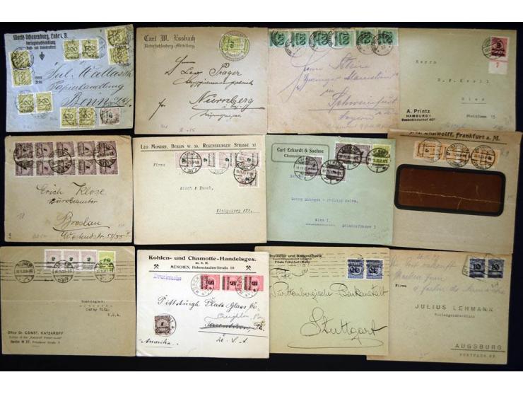 1920/1923, sehr umfangreicher Posten mit geschätzt 1000-1500 Briefen, Karten und Ganzsachen inkl. Dienstmarken-Frankaturen, d
