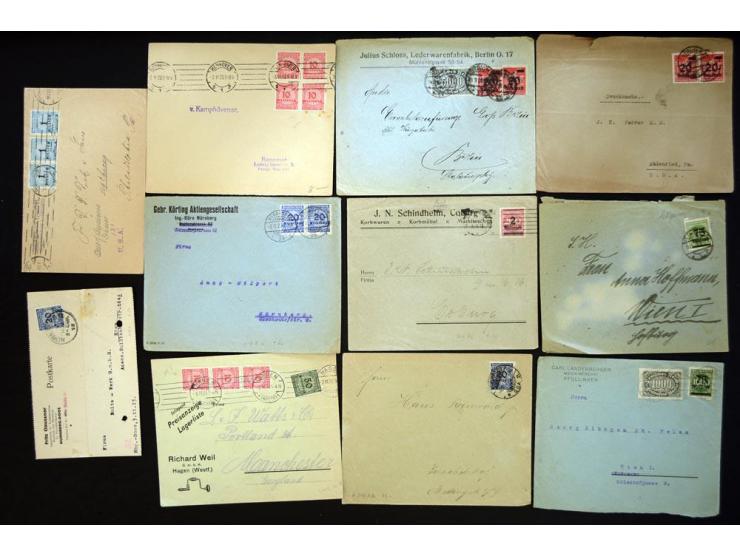 1920/1923, sehr umfangreicher Posten mit geschätzt 1000-1500 Briefen, Karten und Ganzsachen inkl. Dienstmarken-Frankaturen, d