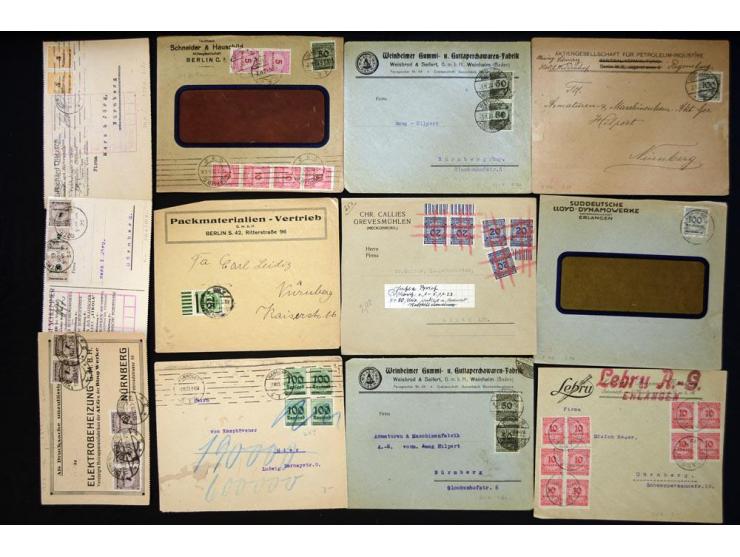 1920/1923, sehr umfangreicher Posten mit geschätzt 1000-1500 Briefen, Karten und Ganzsachen inkl. Dienstmarken-Frankaturen, d