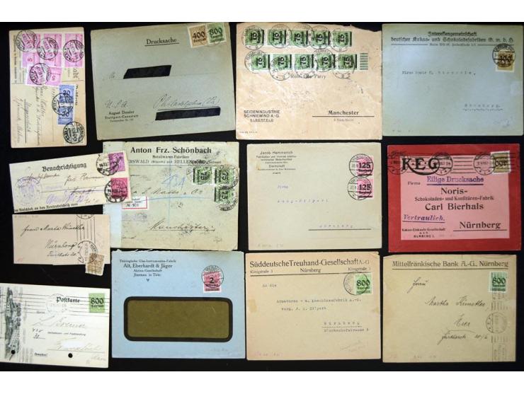 1920/1923, sehr umfangreicher Posten mit geschätzt 1000-1500 Briefen, Karten und Ganzsachen inkl. Dienstmarken-Frankaturen, d