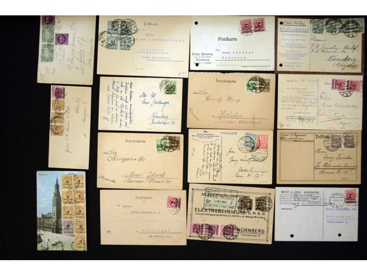 1920/1923, sehr umfangreicher Posten mit geschätzt 1000-1500 Briefen, Karten und Ganzsachen inkl. Dienstmarken-Frankaturen, d
