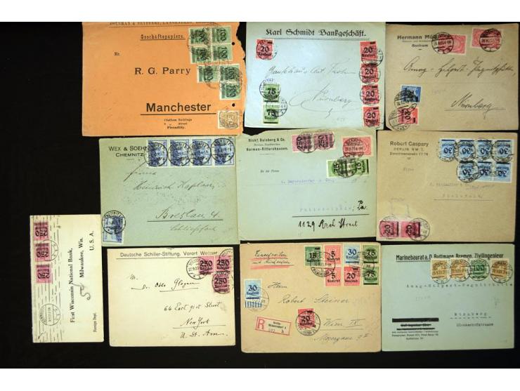 1920/1923, sehr umfangreicher Posten mit geschätzt 1000-1500 Briefen, Karten und Ganzsachen inkl. Dienstmarken-Frankaturen, d