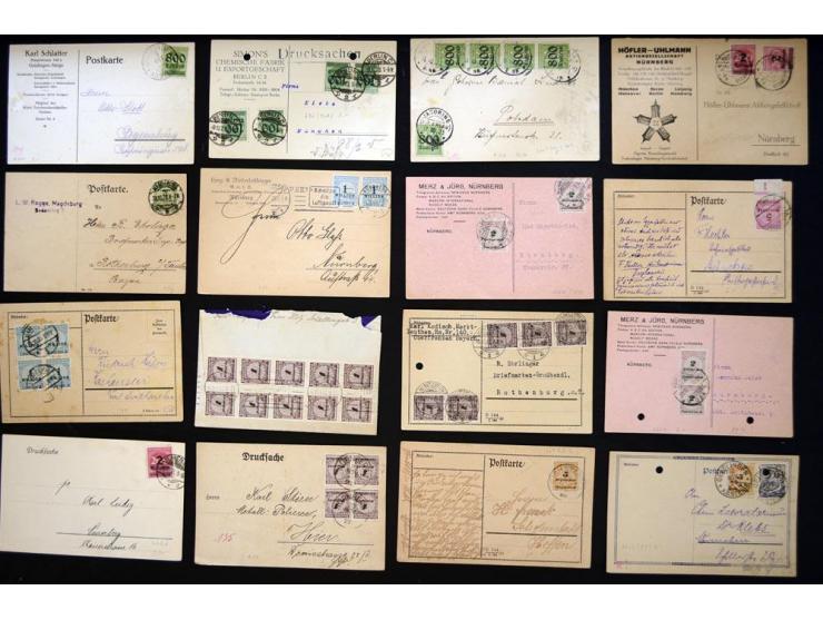 1920/1923, sehr umfangreicher Posten mit geschätzt 1000-1500 Briefen, Karten und Ganzsachen inkl. Dienstmarken-Frankaturen, d