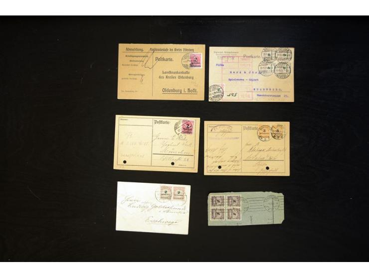 1920/1923, sehr umfangreicher Posten mit geschätzt 1000-1500 Briefen, Karten und Ganzsachen inkl. Dienstmarken-Frankaturen, d