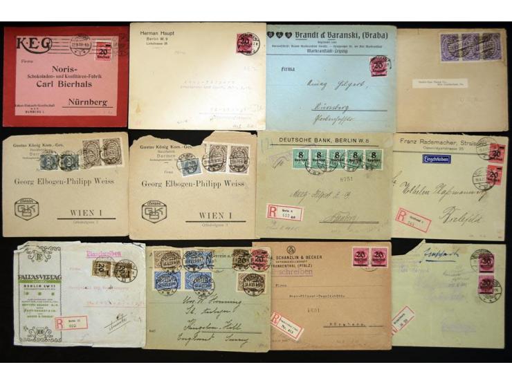 1920/1923, sehr umfangreicher Posten mit geschätzt 1000-1500 Briefen, Karten und Ganzsachen inkl. Dienstmarken-Frankaturen, d