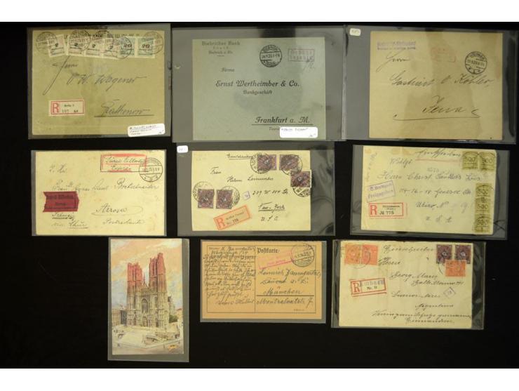 1920/1923, sehr umfangreicher Posten mit geschätzt 1000-1500 Briefen, Karten und Ganzsachen inkl. Dienstmarken-Frankaturen, d