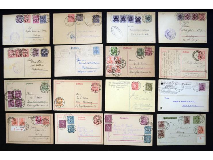 1920/1923, sehr umfangreicher Posten mit geschätzt 1000-1500 Briefen, Karten und Ganzsachen inkl. Dienstmarken-Frankaturen, d