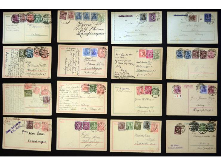 1920/1923, sehr umfangreicher Posten mit geschätzt 1000-1500 Briefen, Karten und Ganzsachen inkl. Dienstmarken-Frankaturen, d