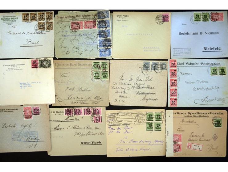 1920/1923, sehr umfangreicher Posten mit geschätzt 1000-1500 Briefen, Karten und Ganzsachen inkl. Dienstmarken-Frankaturen, d