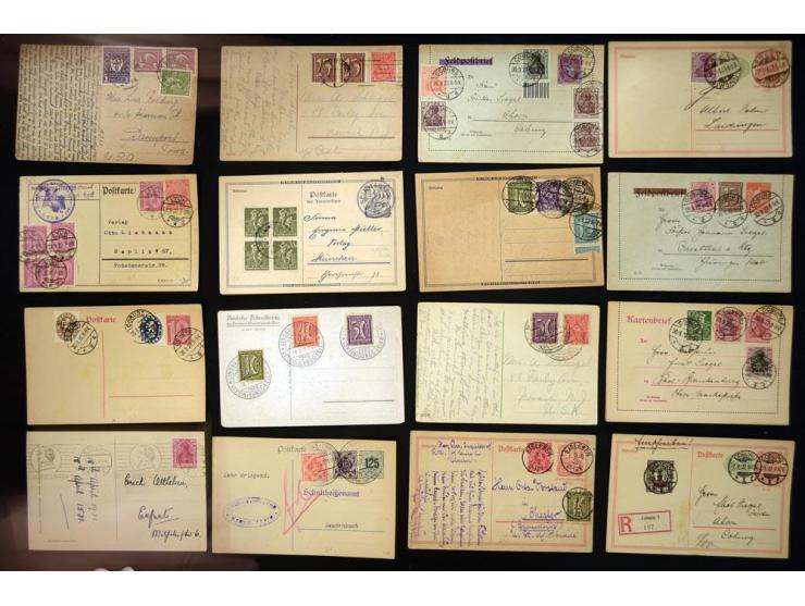1920/1923, sehr umfangreicher Posten mit geschätzt 1000-1500 Briefen, Karten und Ganzsachen inkl. Dienstmarken-Frankaturen, d