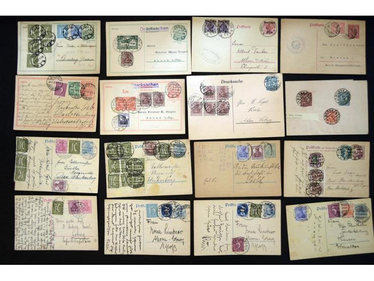 1920/1923, sehr umfangreicher Posten mit geschätzt 1000-1500 Briefen, Karten und Ganzsachen inkl. Dienstmarken-Frankaturen, d