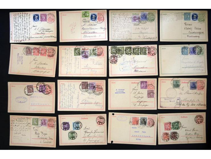 1920/1923, sehr umfangreicher Posten mit geschätzt 1000-1500 Briefen, Karten und Ganzsachen inkl. Dienstmarken-Frankaturen, d