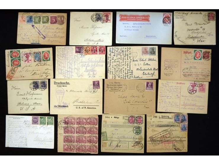 1920/1923, sehr umfangreicher Posten mit geschätzt 1000-1500 Briefen, Karten und Ganzsachen inkl. Dienstmarken-Frankaturen, d